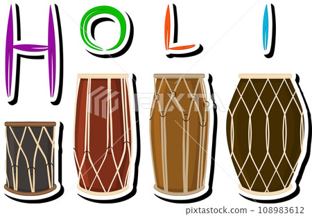 Beautiful illustration on theme of celebrating annual holiday Holi Beautiful illustration on theme of celebrating annual holiday Holi 108983612