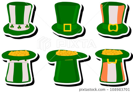 Beautiful illustration on theme of celebrating annual holiday St. Patrick's Day Beautiful illustration on theme of celebrating annual holiday St. Patrick's Day 108983701