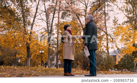 Successful company male and female employees discuss business ideas at meeting Successful company male and female employees discuss business ideas at meeting 108983716