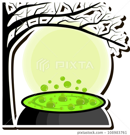 Illustration on theme sticker for celebration holiday Halloween with orange pumpkins Illustration on theme sticker for celebration holiday Halloween with orange pumpkins 108983761