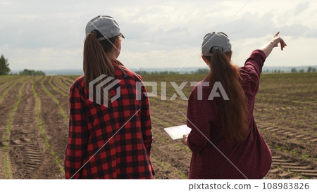 farmer tablet work field, business colleague, partner team group people, teamwork, sprout corn farm soil, working green field wheat, agricultural business, green field, corn for agricultural business farmer tablet work field, business colleague, partner team group people, teamwork, sprout corn farm soil, working green field wheat, agricultural business, green field, corn for agricultural business 108983826