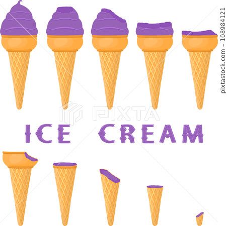 Big set various sweet tasty natural ice cream 108984121