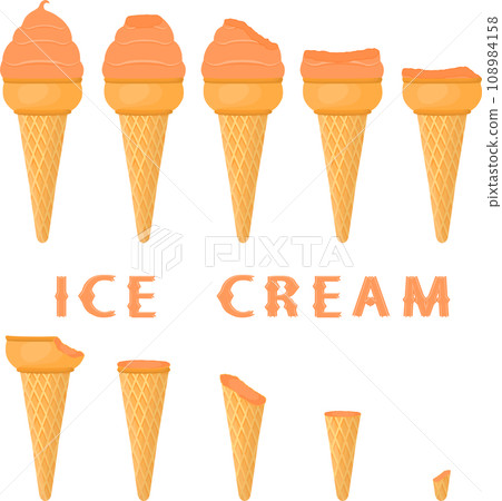 Big set various sweet tasty natural ice cream 108984158