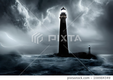 a photo realistic scene of lighthouse of lost souls a photo realistic scene of lighthouse of lost souls 108984349