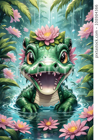 a howard robinson a cute crocodile in the amazonas a howard robinson a cute crocodile in the amazonas 108984366