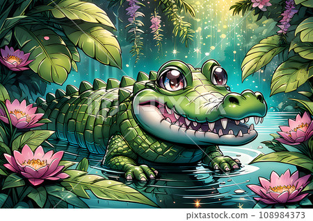 a howard robinson a cute crocodile in the amazonas 108984373