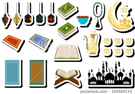 Beautiful illustration on theme of celebrating annual holiday Ramadan Beautiful illustration on theme of celebrating annual holiday Ramadan 108984533