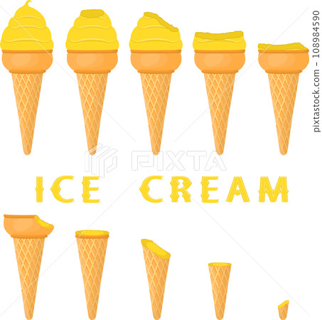 Big set various sweet tasty natural ice cream 108984590