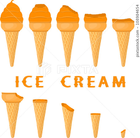Big set various sweet tasty natural ice cream 108984654