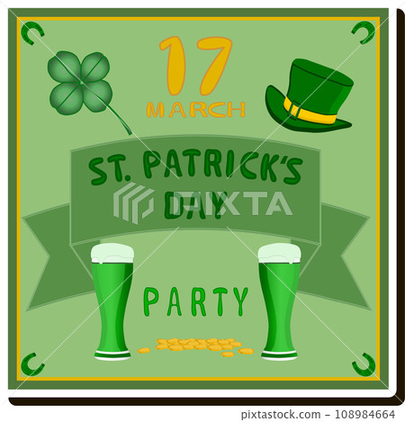 Beautiful illustration on theme of celebrating annual holiday St. Patrick's Day 108984664