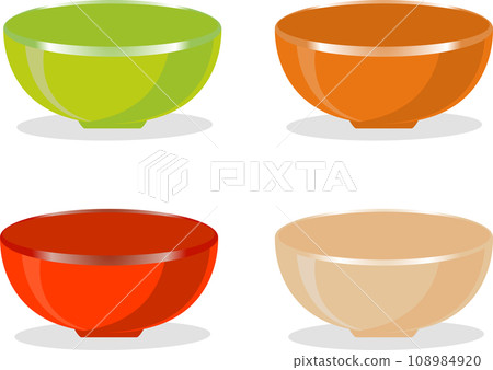Set of empty glass soup bowls 108984920