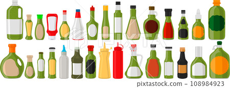 big kit varied glass bottles filled liquid sauce pesto big kit varied glass bottles filled liquid sauce pesto 108984923