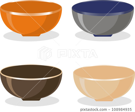 Set of empty glass soup bowls Set of empty glass soup bowls 108984935