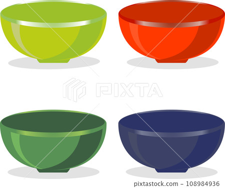 Set of empty glass soup bowls Set of empty glass soup bowls 108984936