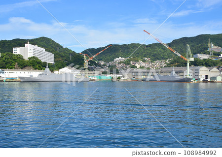 Shipyard in Nagasaki Bay seen from the ferry (2022) Shipyard in Nagasaki Bay seen from the ferry (2022) 108984992