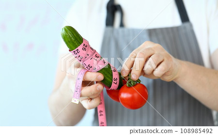 Culinary Chef Measure Green Cucumber Penis Size Culinary Chef Measure Green Cucumber Penis Size 108985492