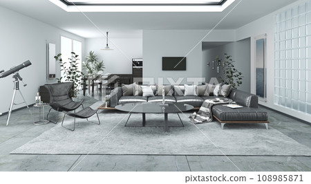 Project of a studio apartment with a modern style. 108985871