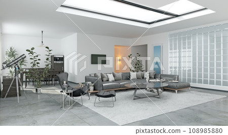 Project of a studio apartment with a modern style. Project of a studio apartment with a modern style. 108985880