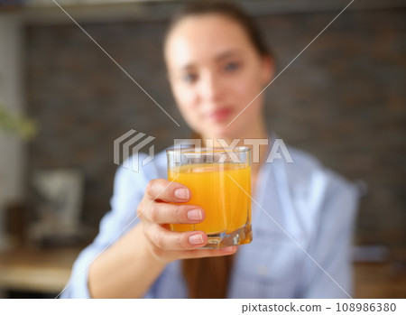 Young beautiful attractive girl in pajamas 108986380