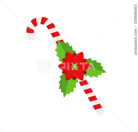 Christmas Candy Cane. Design element for door wreath 108986865