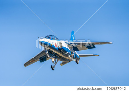 Blue Impulse from Matsushima Air Base flying in the blue sky Higashi Matsushima City, Miyagi Prefecture 108987042