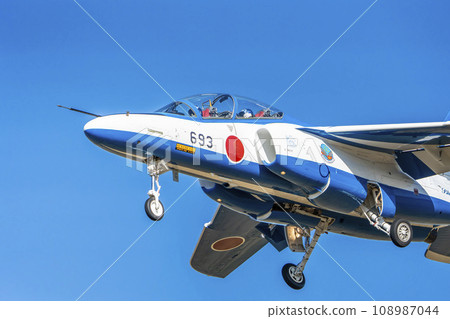 Blue Impulse from Matsushima Air Base flying in the blue sky Higashi Matsushima City, Miyagi Prefecture Blue Impulse from Matsushima Air Base flying in the blue sky Higashi Matsushima City, Miyagi Prefecture 108987044