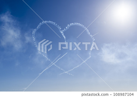 Blue Sky and Blue Impulse Smoke Heart Higashimatsushima City, Miyagi Prefecture Blue Sky and Blue Impulse Smoke Heart Higashimatsushima City, Miyagi Prefecture 108987104