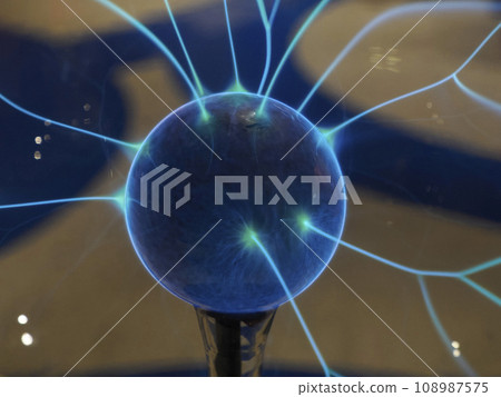 plasma lamp detail with energy rays plasma lamp detail with energy rays 108987575