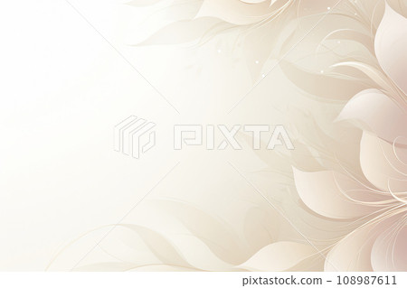 delicate pale beige background with floral pattern 108987611