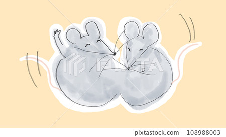 笑老鼠的插圖(橘色米色) 笑老鼠的插圖(橘色米色) 108988003