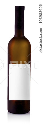 Wine bottles isolated on white background with label. Wine bottles isolated on white background with label. 108988696