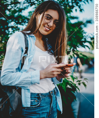 Hipster girl chatting online in social networks Hipster girl chatting online in social networks 108988750