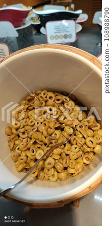 Olives in beautiful dishes in the assortment of a restaurant in one of the hotels in Turkey Olives in beautiful dishes in the assortment of a restaurant in one of the hotels in Turkey 108988790