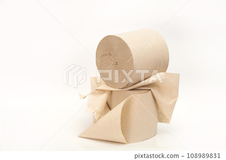 roll of paper wrapped in a wrapped gift box 108989831
