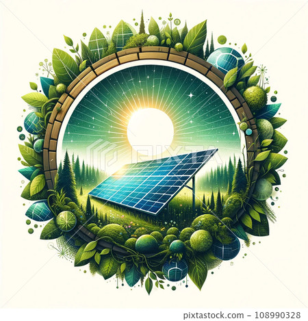 logo style solar panel logo style solar panel 108990328