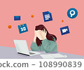 Woman stress from a lot of work 108990839