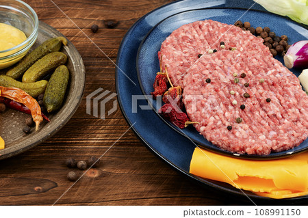 Raw uncooked steak cutlets Raw uncooked steak cutlets 108991150