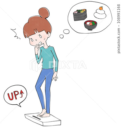 Result of overeating during New Year holidays Result of overeating during New Year holidays 108991168