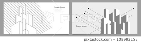 幾何抽象建築技術商業背景集 108992155