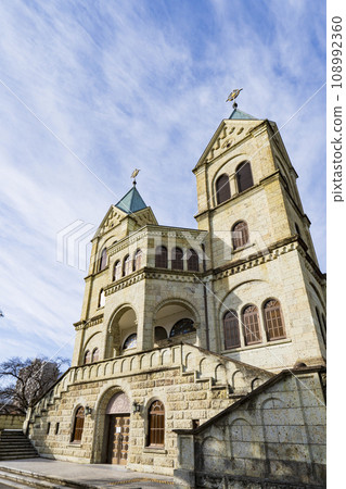Utsunomiya Catholic Matsugamine Church made of Oya stone 108992360