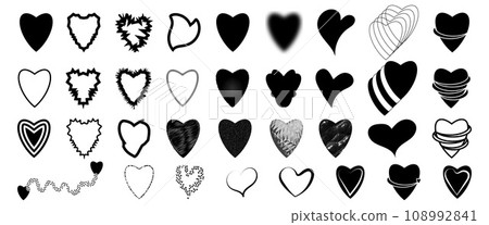 set of abstract aesthetic y2k geometric elements retro vector shapes 108992841