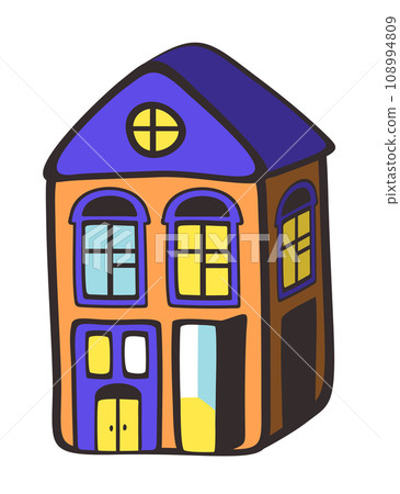 Toy house. Bright vector isolated illustration. 108994809