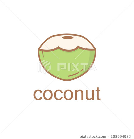 Natural Young Coconut Flat Design Logo Template. Natural Young Coconut Flat Design Logo Template. 108994983