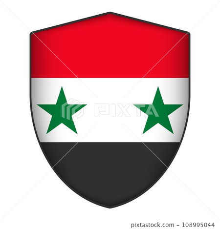 Syria flag in shield shape. Vector illustration. 108995044