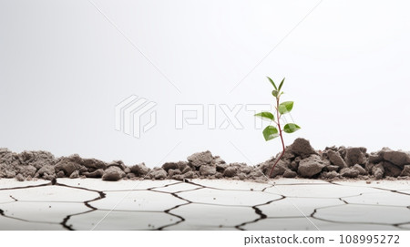 a small plant growing through cracked concrete, symbolizing resilience and hope amidst adversity. a small plant growing through cracked concrete, symbolizing resilience and hope amidst adversity. 108995272