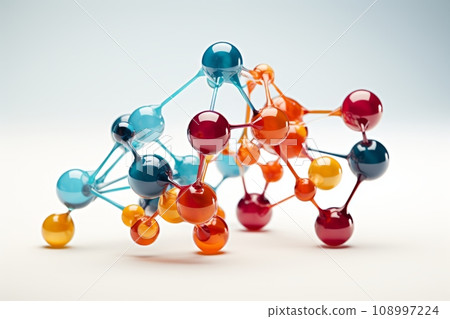 Neural network with electrical activity of neuron cells, 3D rendering illustration. Neuroscience, neuroscience, nervous system and impulse, brain activity, microbiology concepts. The artist's vision. 108997224