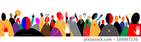 protesting people demonstration - abstract vector illustration 108997230