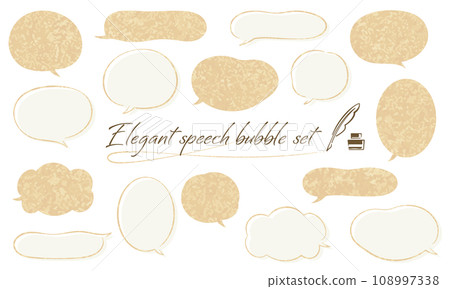 Elegant speech bubble set fluctuation gold ver. Elegant speech bubble set fluctuation gold ver. 108997338