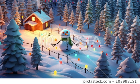 snowman for christmas 108998151