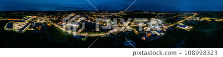 Aerial night view of the Letterkenny, County Donegal, Ireland 108998323